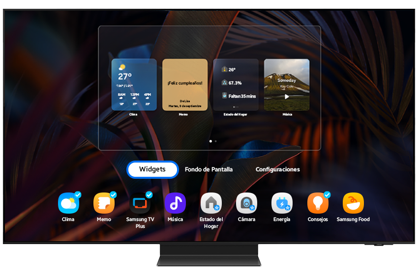 Daily Board interface with widget options on the bottom.
